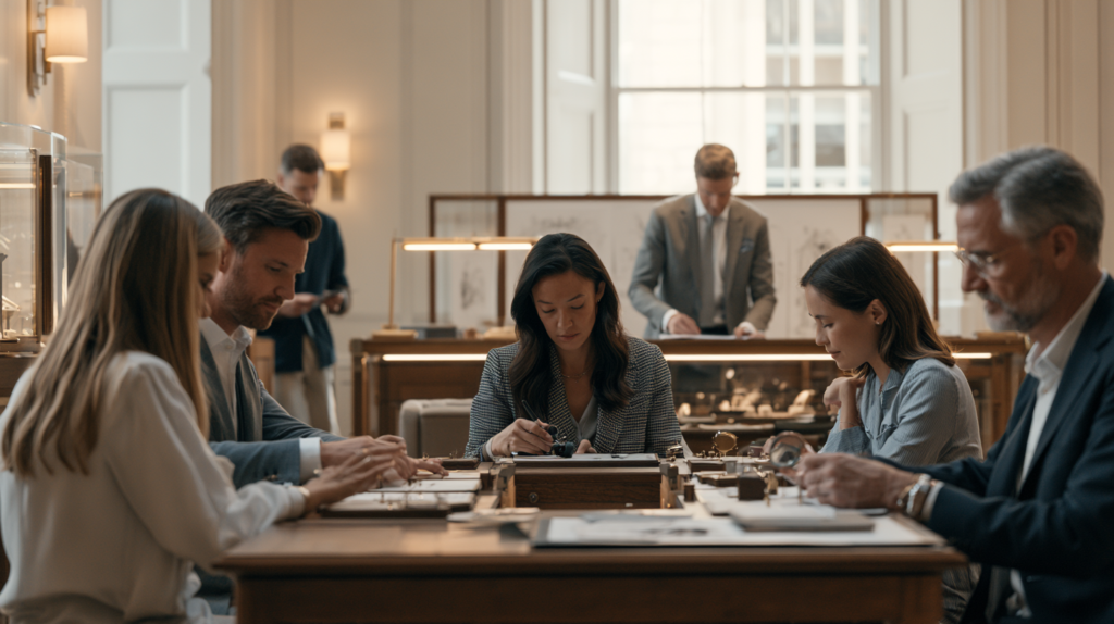 Jewelry professionals performing their roles