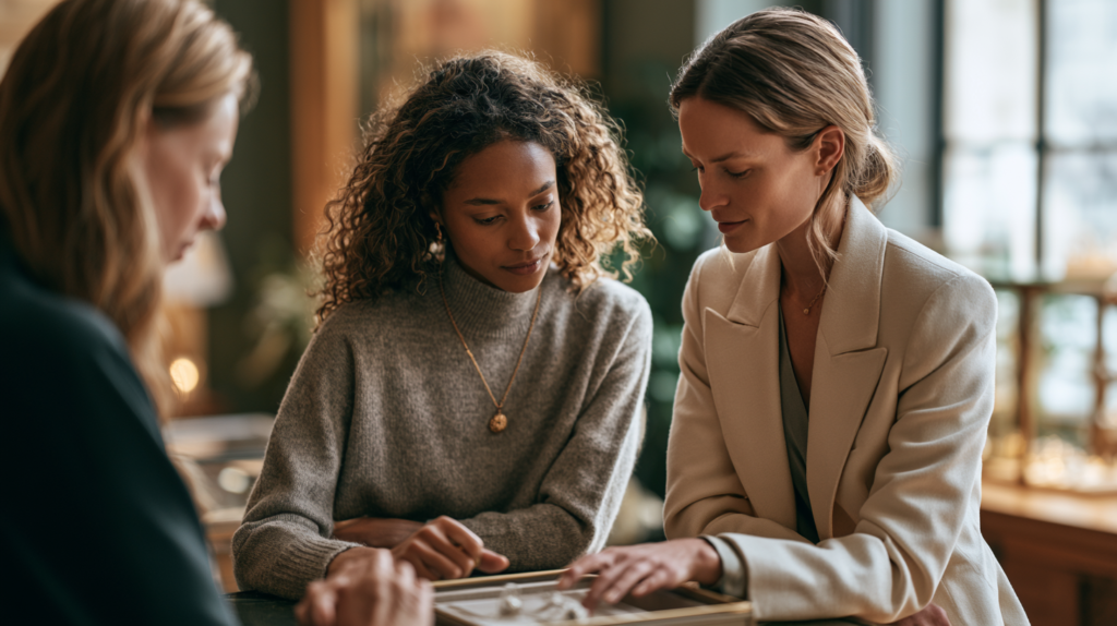 A sales associate building a product narrative