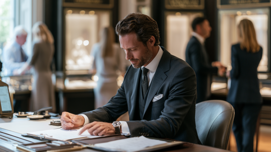 A jewellery associate sets priorities
