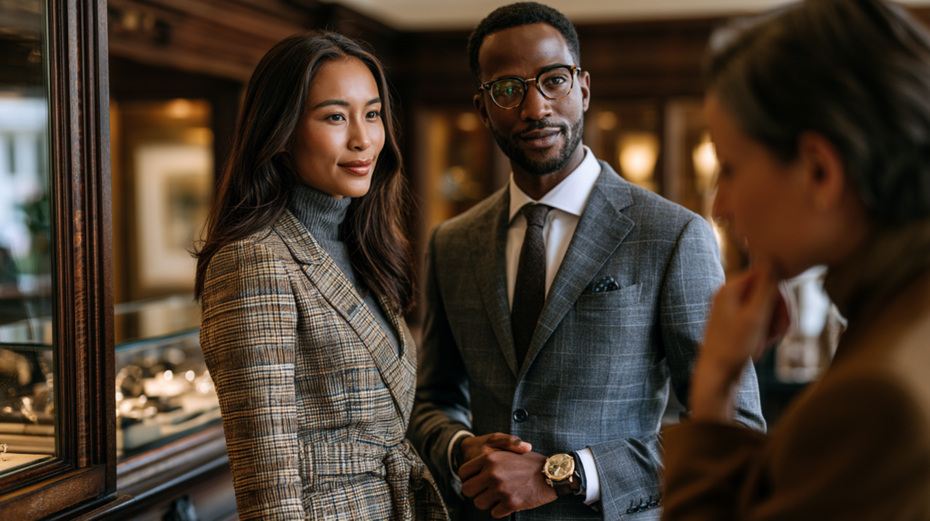 A jewellery sales associate builds a product narrative