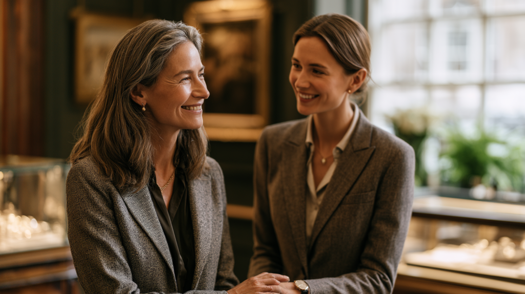 A jewellery sales associate creating a strong relationship