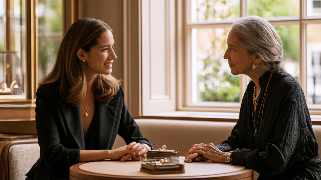 A luxury sales associate working on her customer relationships